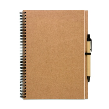 Beżowy notes Bloquero Plus + eko długopis, 140 stron