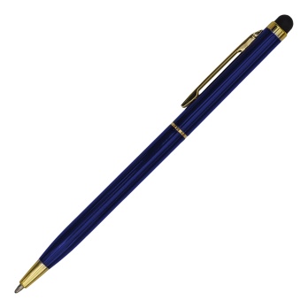 Długopis aluminiowy Touch Tip Gold, kolor granat