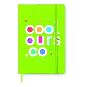 Limonkowy notes A6 PU, 192 stron FSC® z logo