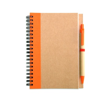Notes B6 z długopisem Sonora, pomarańczowy, eko