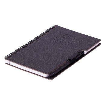 Notes eko Telde A5 czarny + długopis z recyklingu