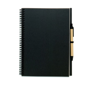 Notes FSC Bloquero Plus czarny 26×19 + długopis eko