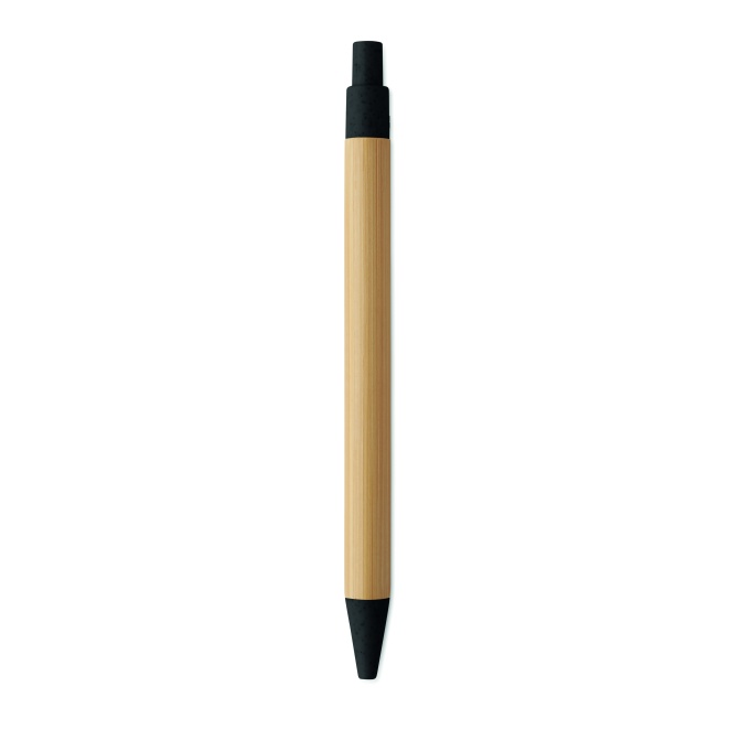 Bambusowy długopis Itea Colour, czarny z logo