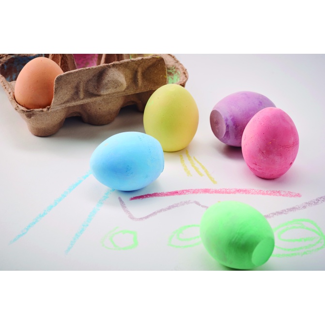 Beżowy zestaw 6 kredowych jajek Tamago z logo