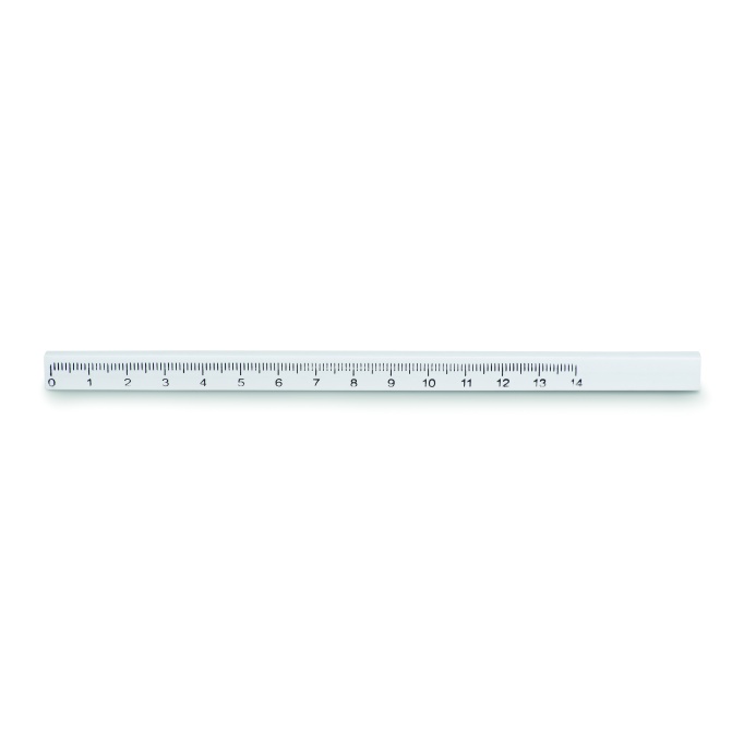 Biały ołówek stolarski 14 cm z linijką pod nadruk