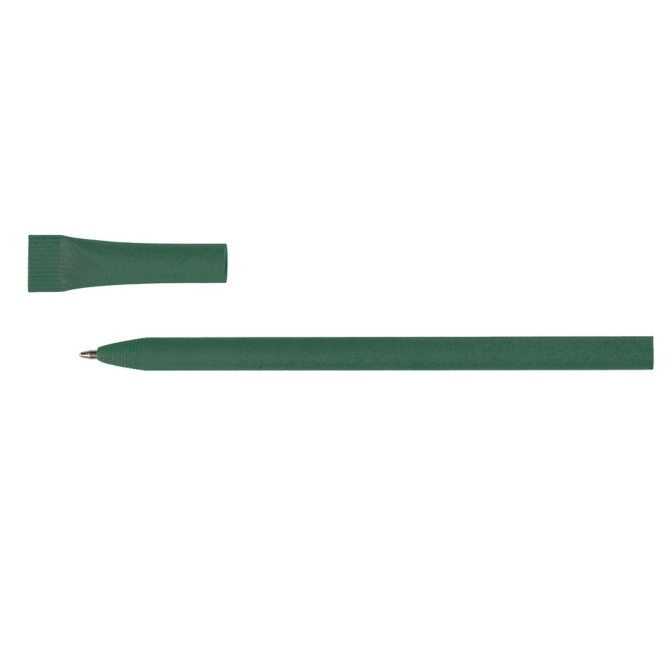 Ciemnozielony długopis papierowy Brittany z logo