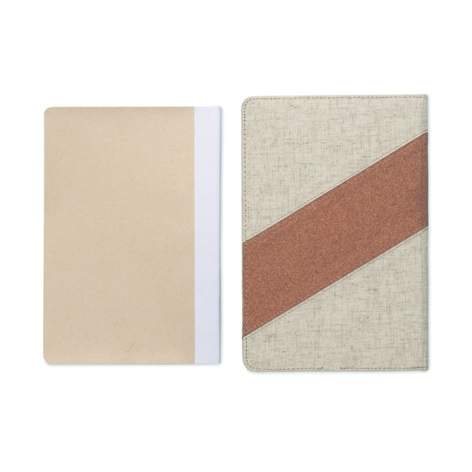 Cortona – notes A5 + ładowarka 15 W, bawełna & korek