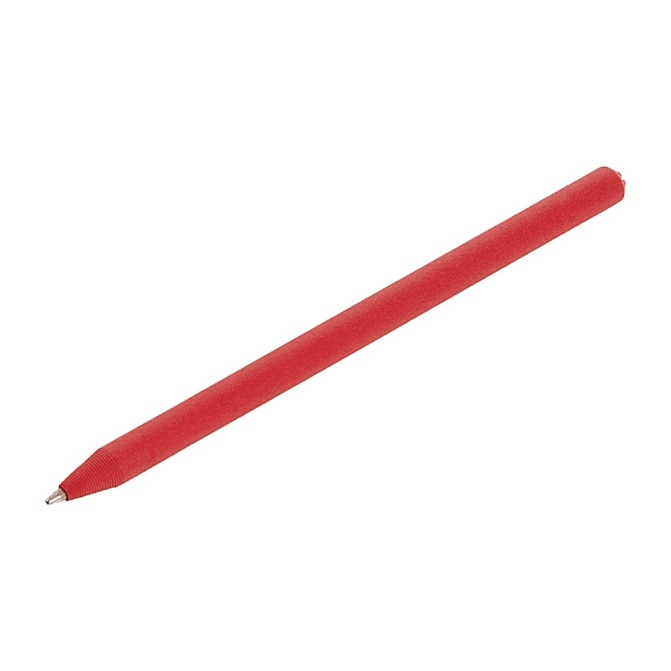 Czerwony eko długopis tekturowy Debra z logo