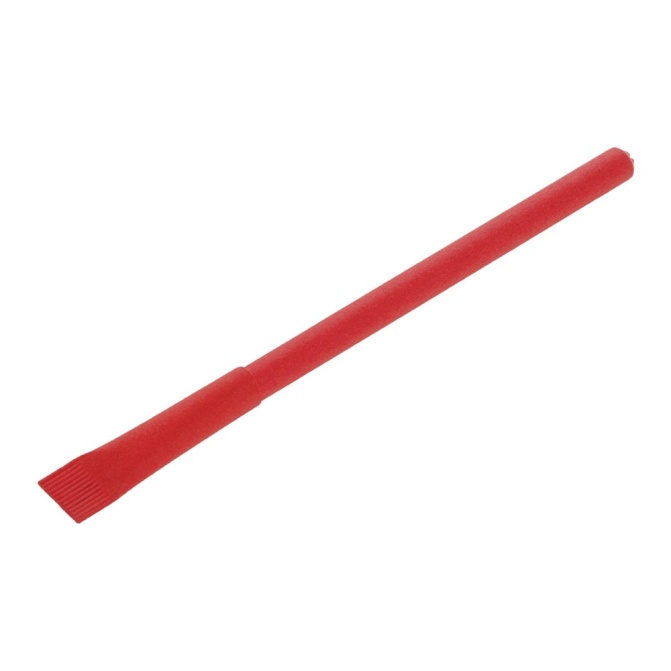 Czerwony eko długopis tekturowy Debra z logo