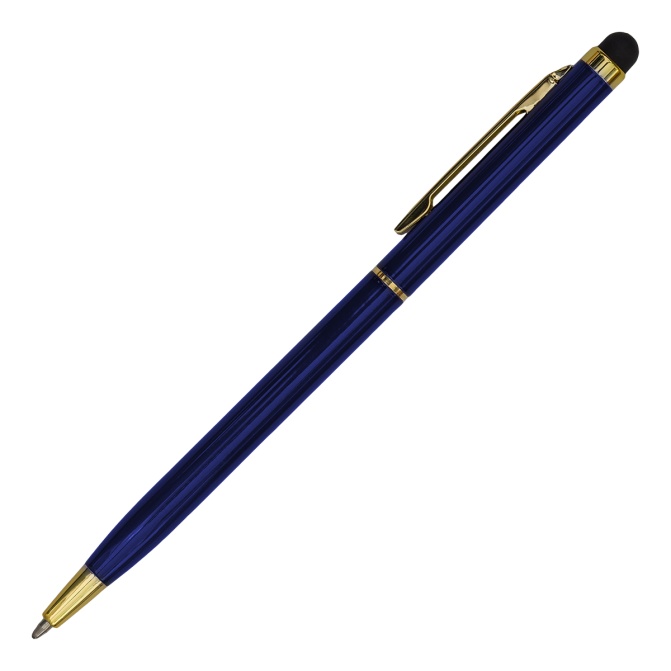 Długopis aluminiowy Touch Tip Gold, kolor granat