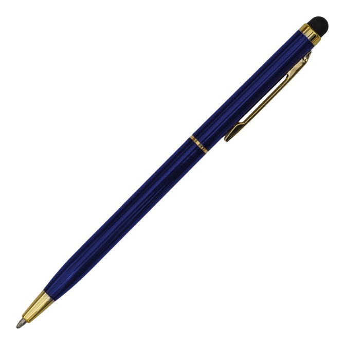 Długopis aluminiowy Touch Tip Gold, kolor granat