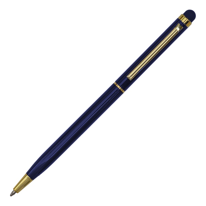 Długopis aluminiowy Touch Tip Gold, kolor granat