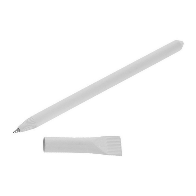 Długopis papierowy Debra, biały mat, tampondruk
