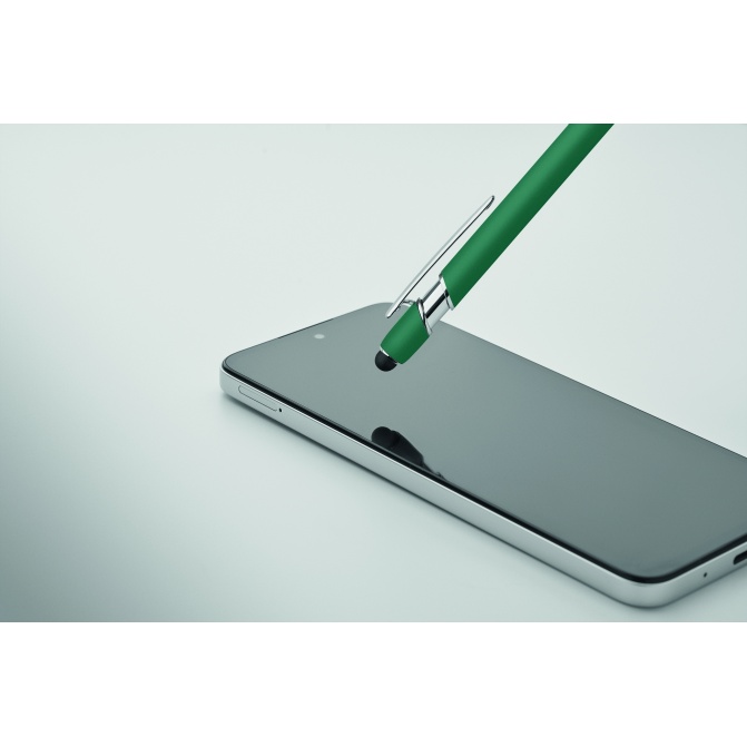 Długopis stylus Siparo zielony aluminiowy z logo