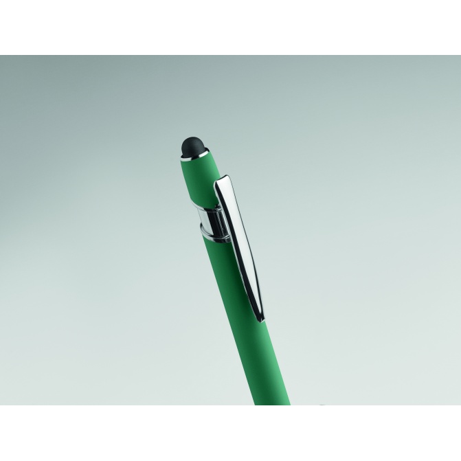 Długopis stylus Siparo zielony aluminiowy z logo