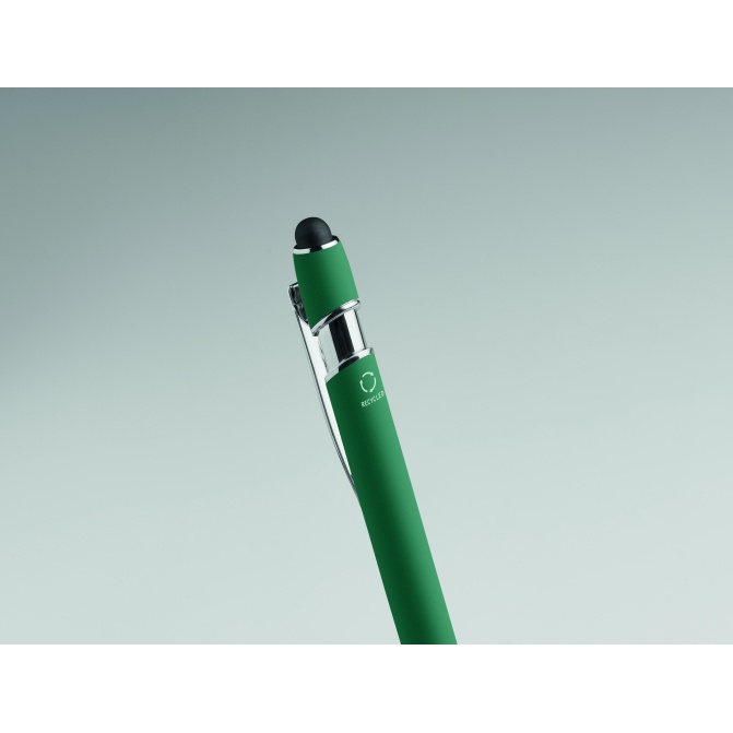 Długopis stylus Siparo zielony aluminiowy z logo