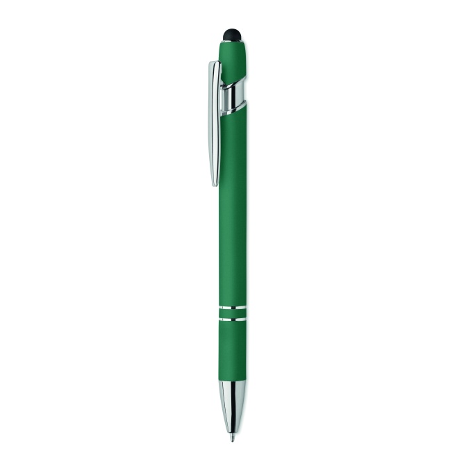 Długopis stylus Siparo zielony aluminiowy z logo