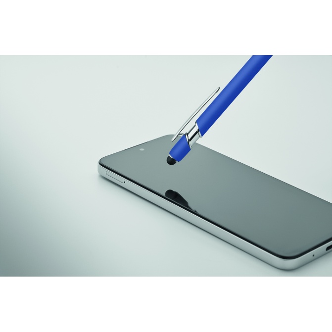 Długopis touch pen Siparo, niebieski, z recyklingu