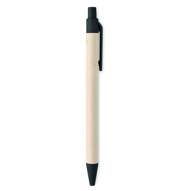 Eco długopis kartonowy Mito Pen, biały, czarny klips