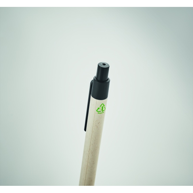 Eco długopis kartonowy Mito Pen, biały, czarny klips