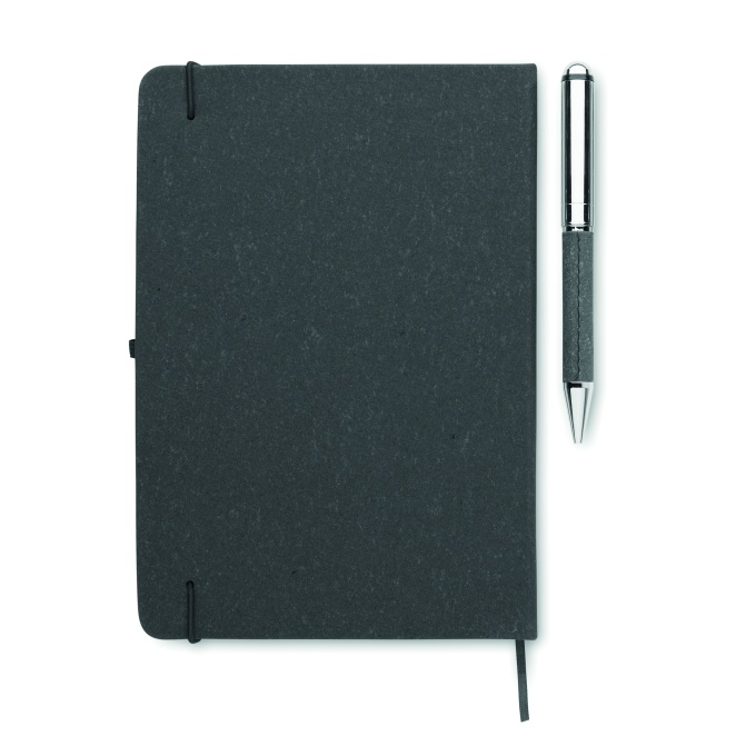 Eleganote A5 czarny: notes eko + metalowy długopis