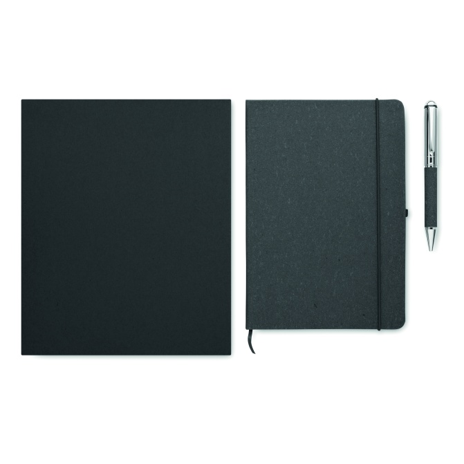Eleganote A5 czarny: notes eko + metalowy długopis