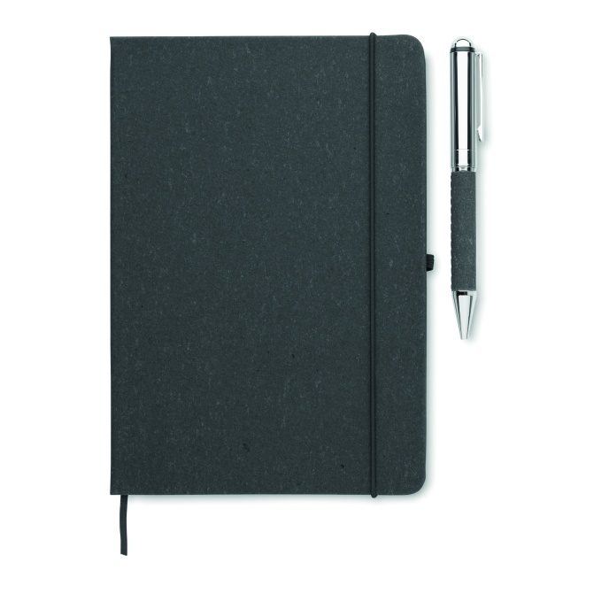 Eleganote A5 czarny: notes eko + metalowy długopis