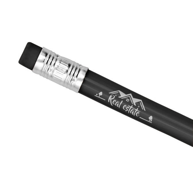 Giętki ołówek PVC czarny połysk z logo