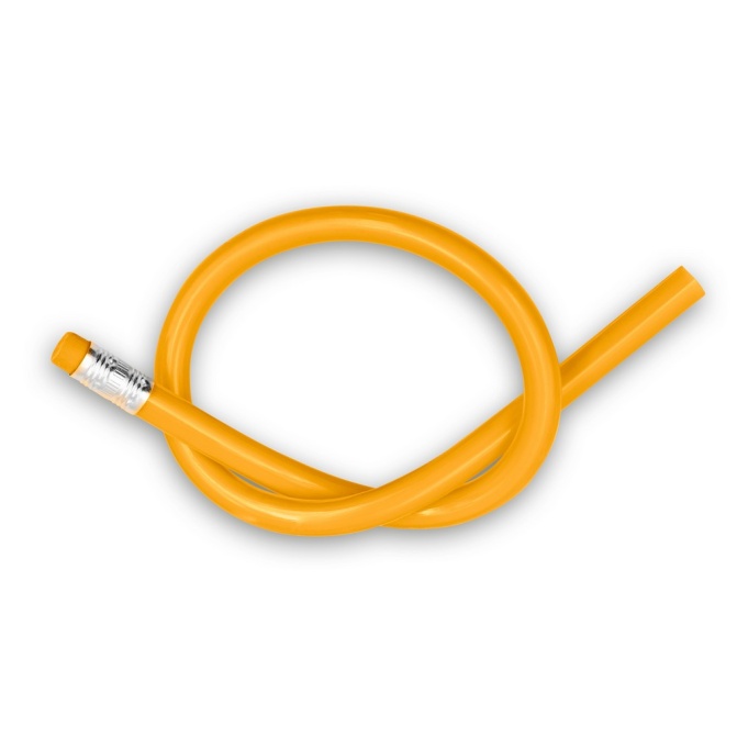 Giętki ołówek PVC, pomarańczowy, z nadrukiem logo