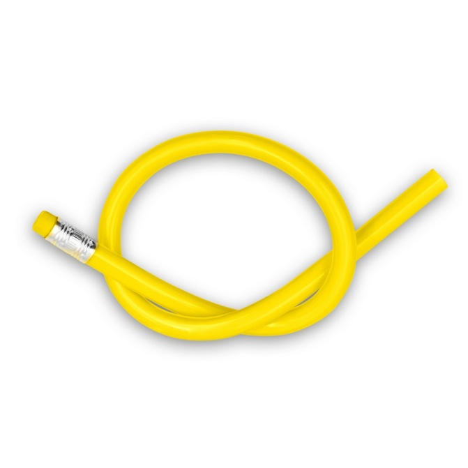 Giętki ołówek PVC z gumką – miejsce na Twoje logo