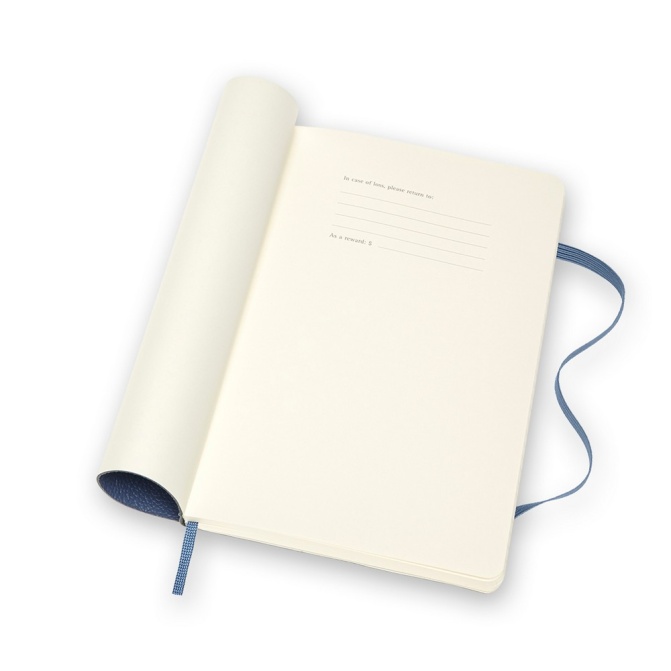 Granatowy notatnik skórzany A5 Moleskine z logo