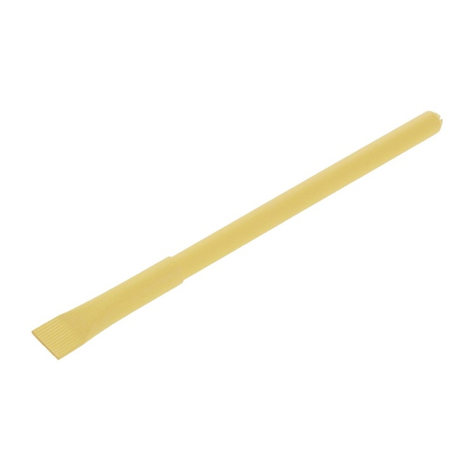 Jasnożółty długopis papierowy Debra z logo
