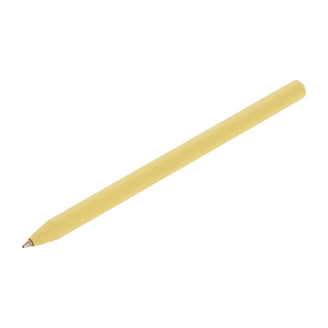 Jasnożółty długopis papierowy Debra z logo