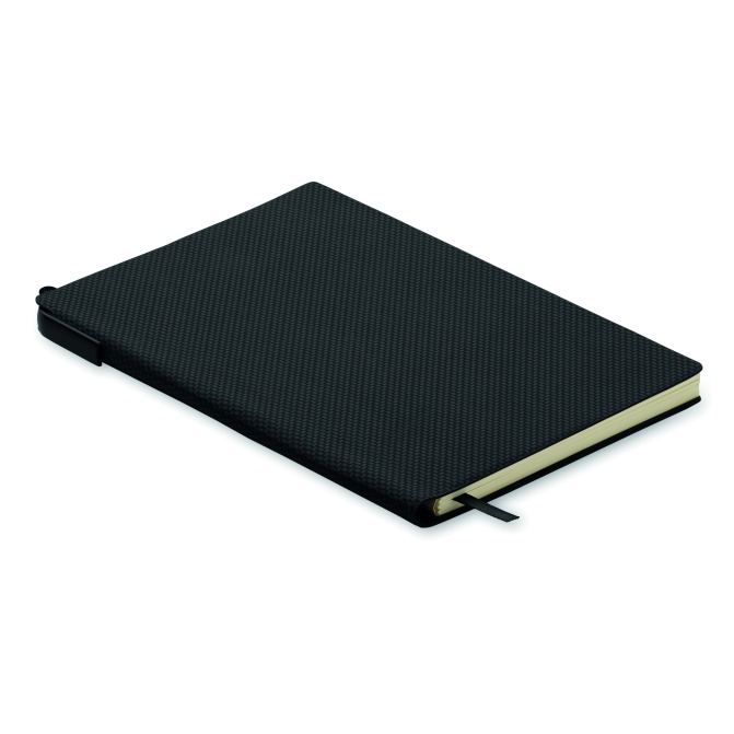 Notatnik A5 PU + długopis, czarny/granatowy, 160 stron