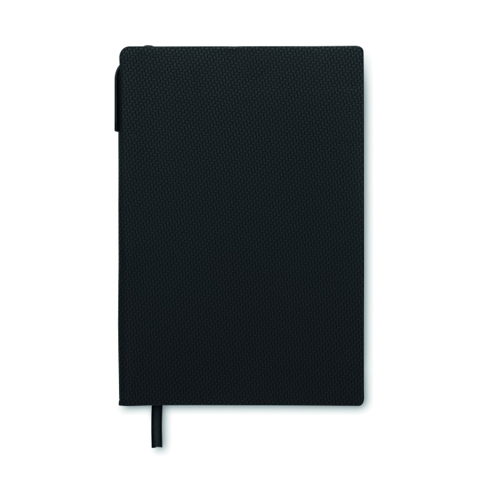 Notatnik A5 PU + długopis, czarny/granatowy, 160 stron