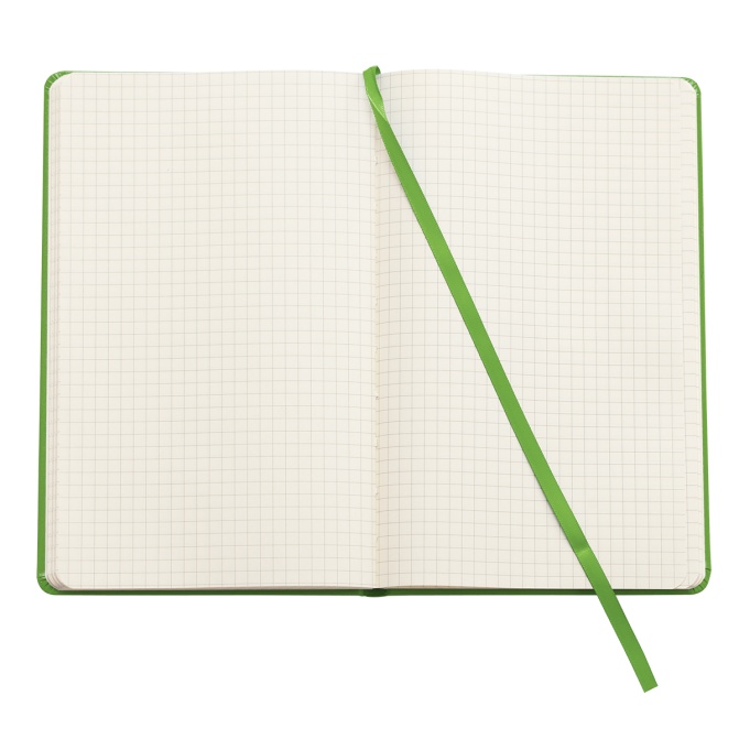 Notatnik Asturias 13×21 cm, zielony PU z gumką