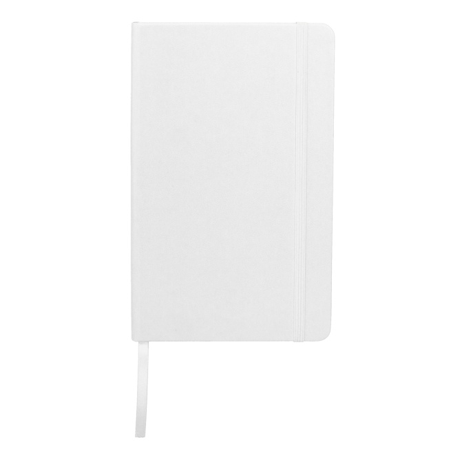 Notes 13×21 cm biały z gumką i pętelką na długopis