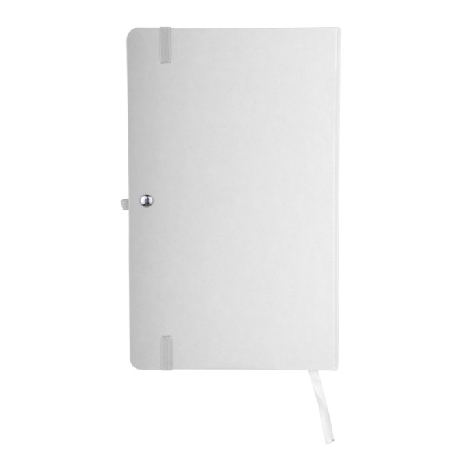 Notes 13×21 cm biały z gumką i pętelką na długopis