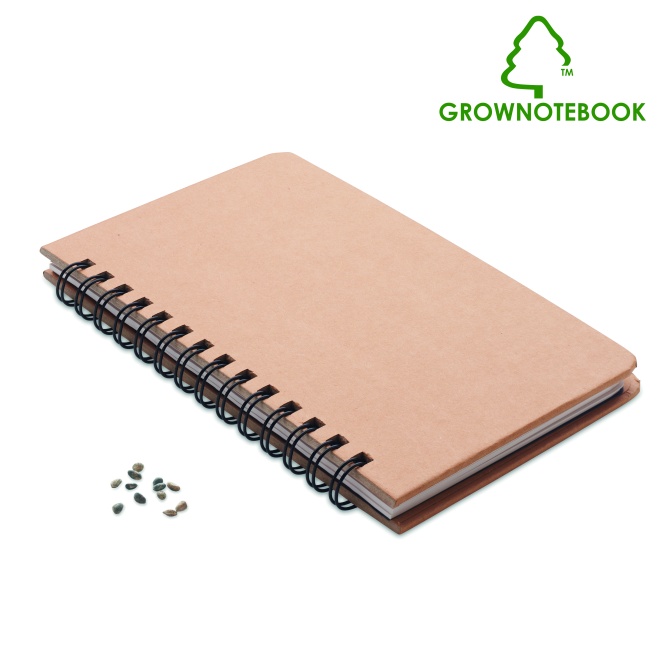 Notes A5 Grownotebook™ z nasionami sosny, beżowy