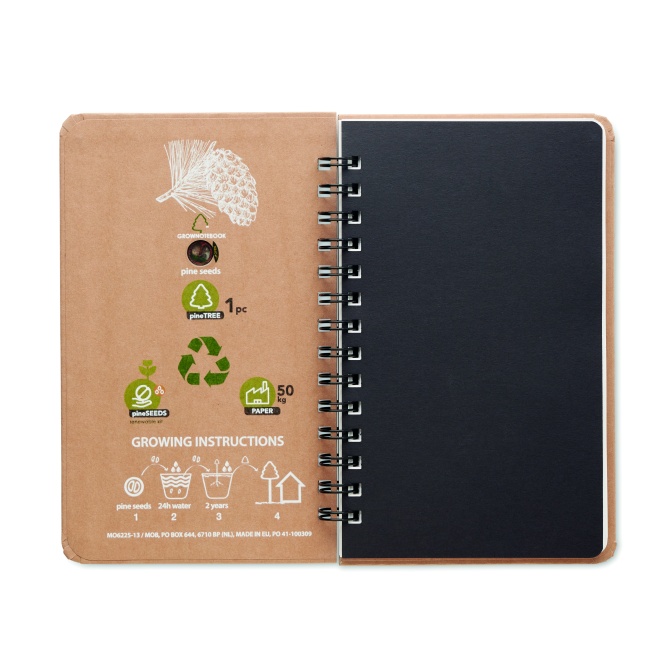 Notes A5 Grownotebook™ z nasionami sosny, beżowy