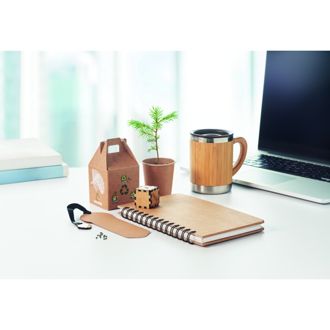 Notes A5 Grownotebook™ z nasionami sosny, beżowy