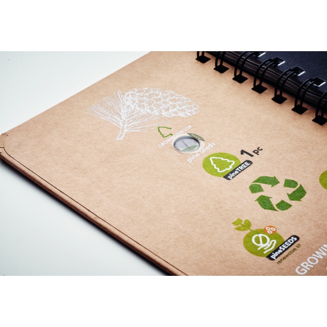 Notes A5 Grownotebook™ z nasionami sosny, beżowy