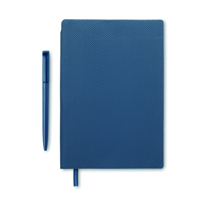 Notes A5 PU granatowy z recyklingu + długopis
