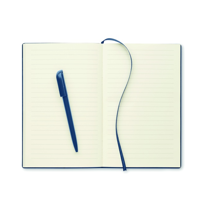 Notes A5 PU granatowy z recyklingu + długopis