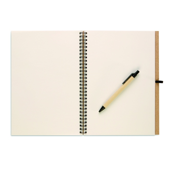 Notes FSC Bloquero Plus czarny 26×19 + długopis eko