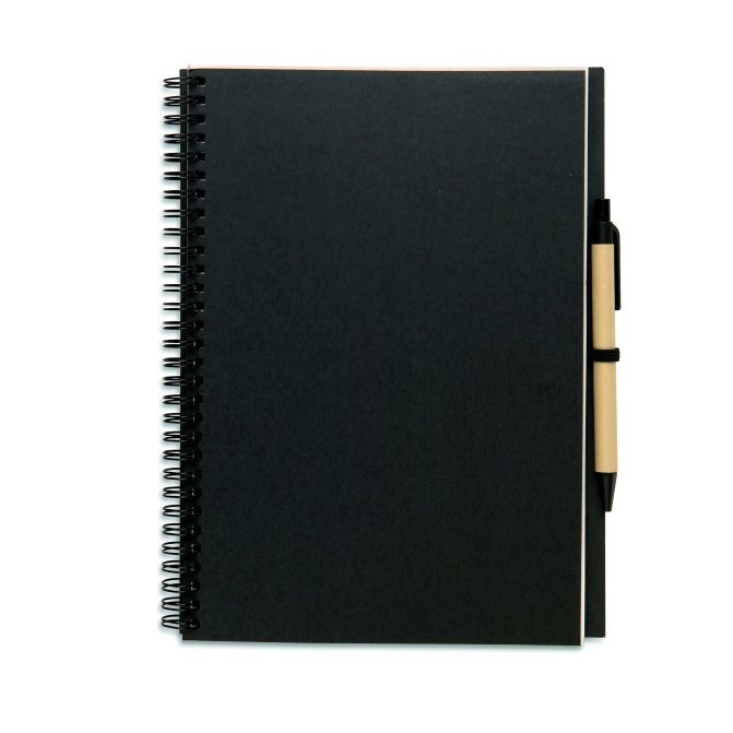 Notes FSC Bloquero Plus czarny 26×19 + długopis eko