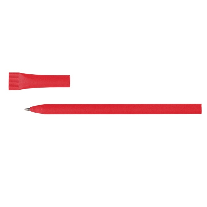 Papierowy długopis czerwony Brittany z logo