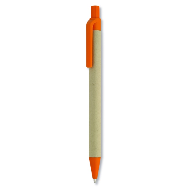 Papierowy długopis eko pomarańczowy z logo