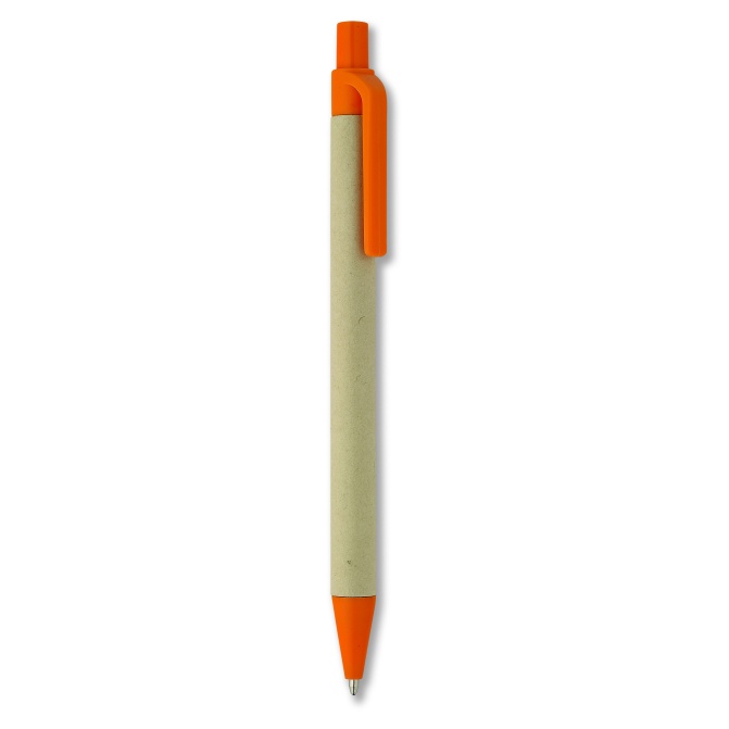 Papierowy długopis eko pomarańczowy z logo