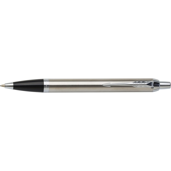 Parker IM srebrny, czarne detale – grawer z logo